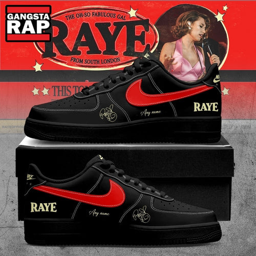 RAYE This Tour May Contain New Music Tour 2026 Custom Black Air Force 1 Shoes , Music Trending Shoes