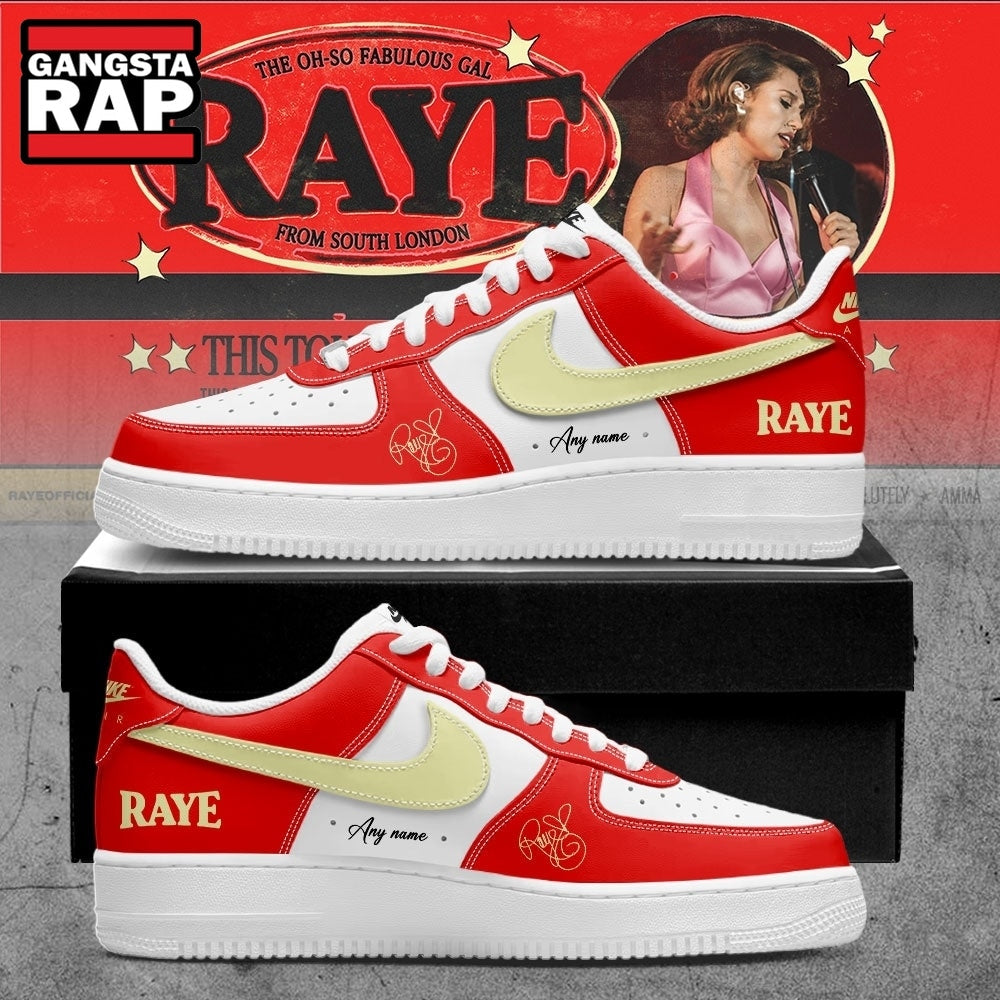 RAYE This Tour May Contain New Music Tour 2026 Custom Red Air Force 1 Shoes , Music Trending Shoes