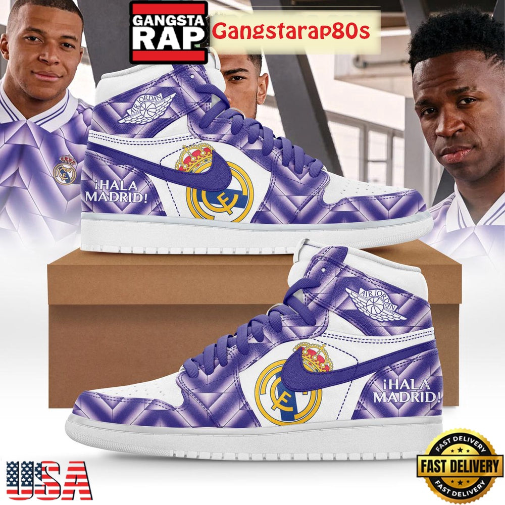 Real Madrid Royal Illusion The Purple Dynasty Air Jordan 1 Sneakers Shoes