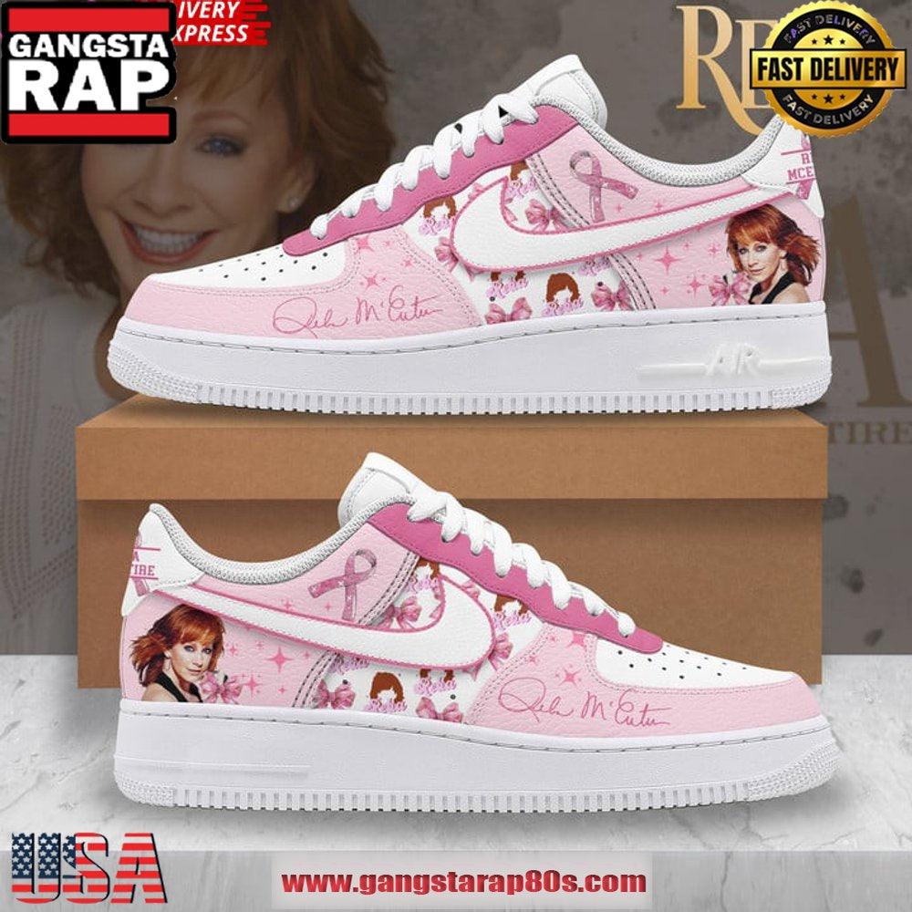 Reba McEntire Breast Cancer Awareness Air Force 1 Running Sneakers Shoes