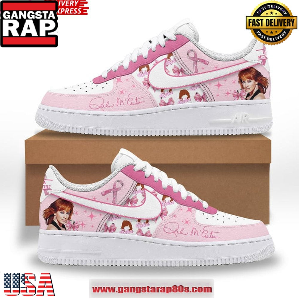 Reba McEntire Breast Cancer Awareness Air Force 1 Running Sneakers Shoes