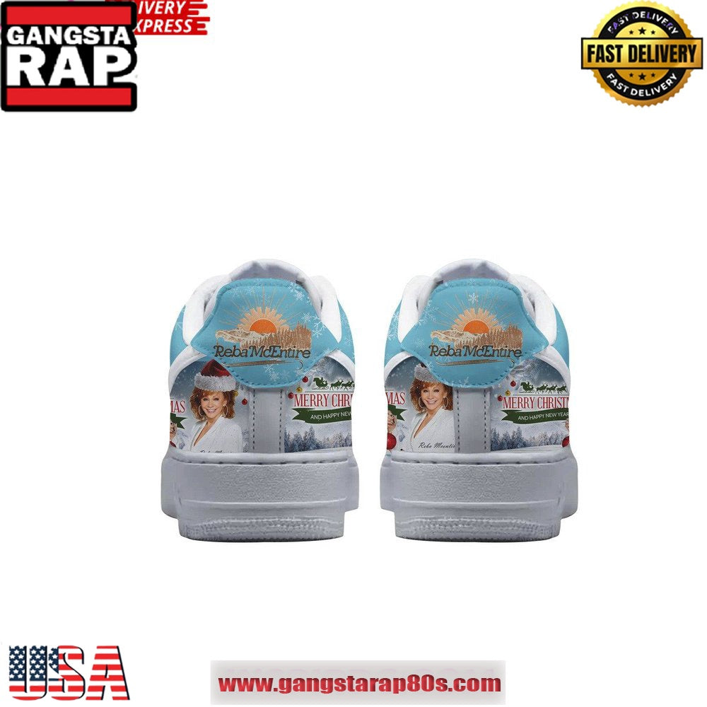 Reba McEntire Merry Christmas Limited Edition Air Force 1 Running Sneakers