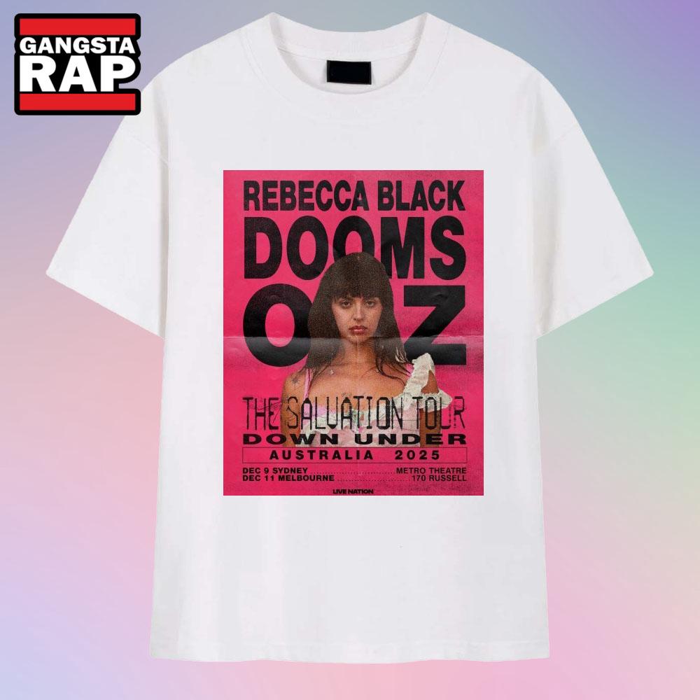 Rebecca Black The Salvation Tour Down Under Australia 2025 On December 9-11 2025 In Sydney And Melbourne T Shirt