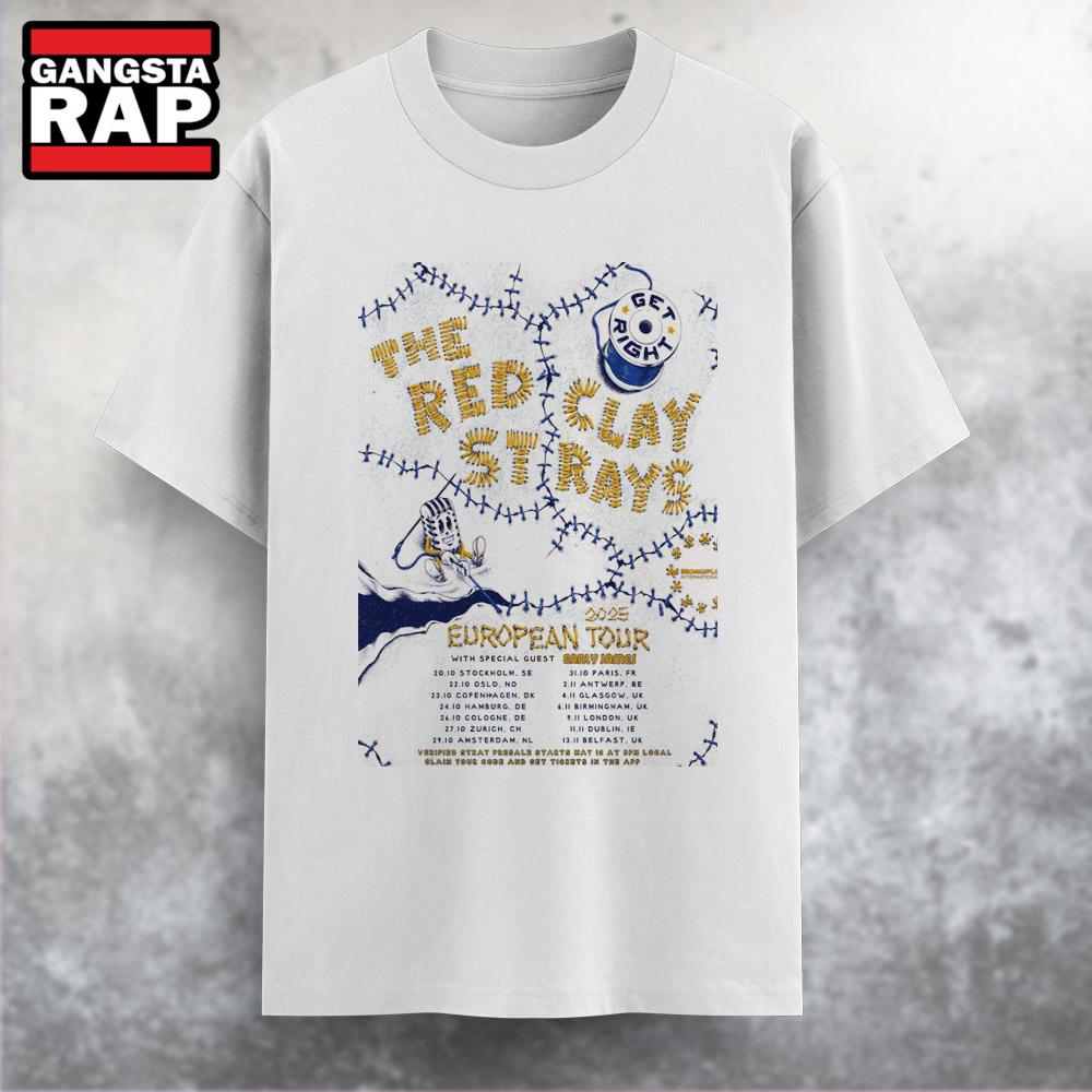 Red Clay Strays European 2025 Tour T Shirt