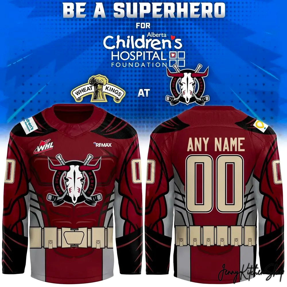 Red Deer Rebels Be A Superhero 2026 Limited Hockey Jersey