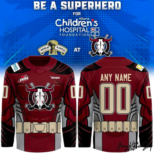 Red Deer Rebels Be A Superhero 2026 Limited Hockey Jersey