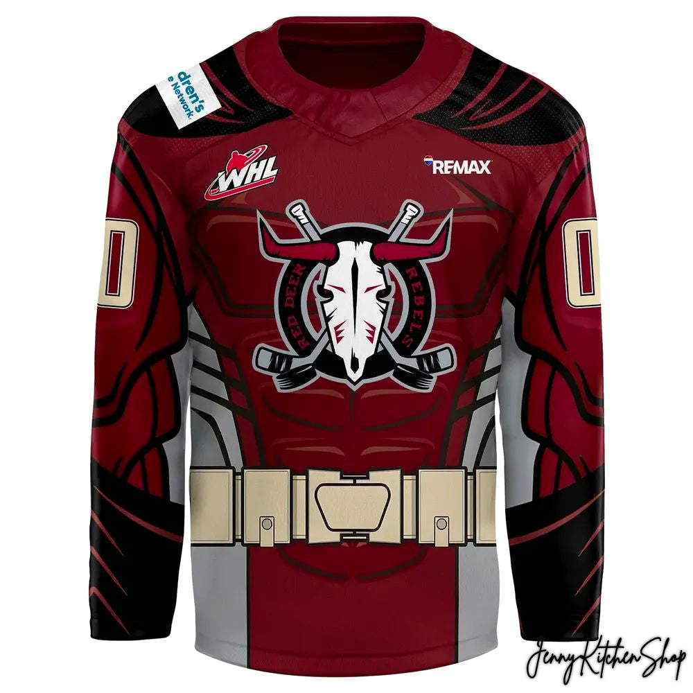 Red Deer Rebels Be A Superhero 2026 Limited Hockey Jersey
