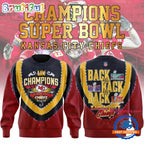 Red Kansas City Chiefs Super Bowl LIX Champions Shield Tie-Dye Hoodie T-Shirt