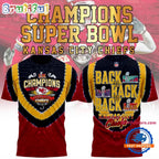 Red Kansas City Chiefs Super Bowl LIX Champions Shield Tie-Dye Hoodie T-Shirt