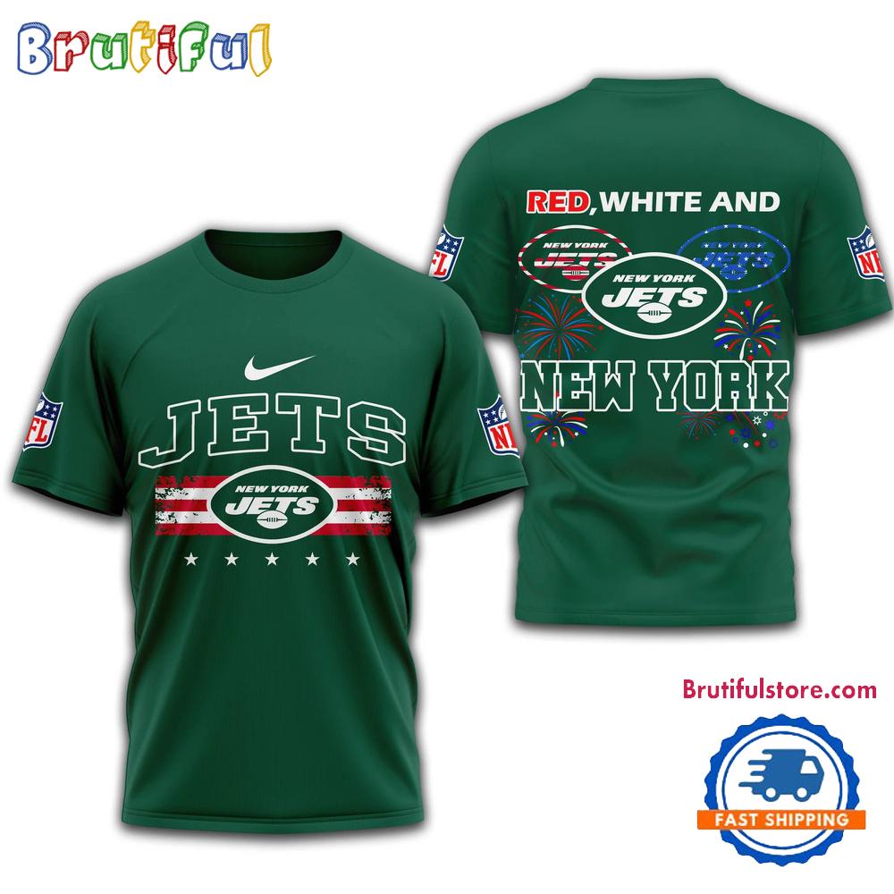 Red White And New York Jets 2025 Football 4th Of July 3D Shirt