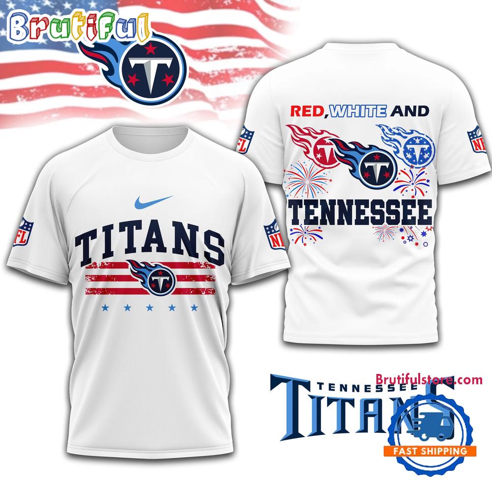 Red White And Tennessee Titans 4th Of July Independence Day All Over Print Shirt