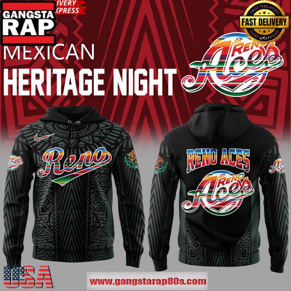 Reno Aces Mexican Heritage Night 2025 Black All Over Print Hoodie