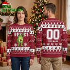 Resist Frog Custom Name And Number Ugly Christmas Sweater