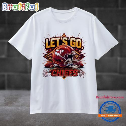 Retro Lets Go Chiefs Kansas City Football Helmet T Shirt