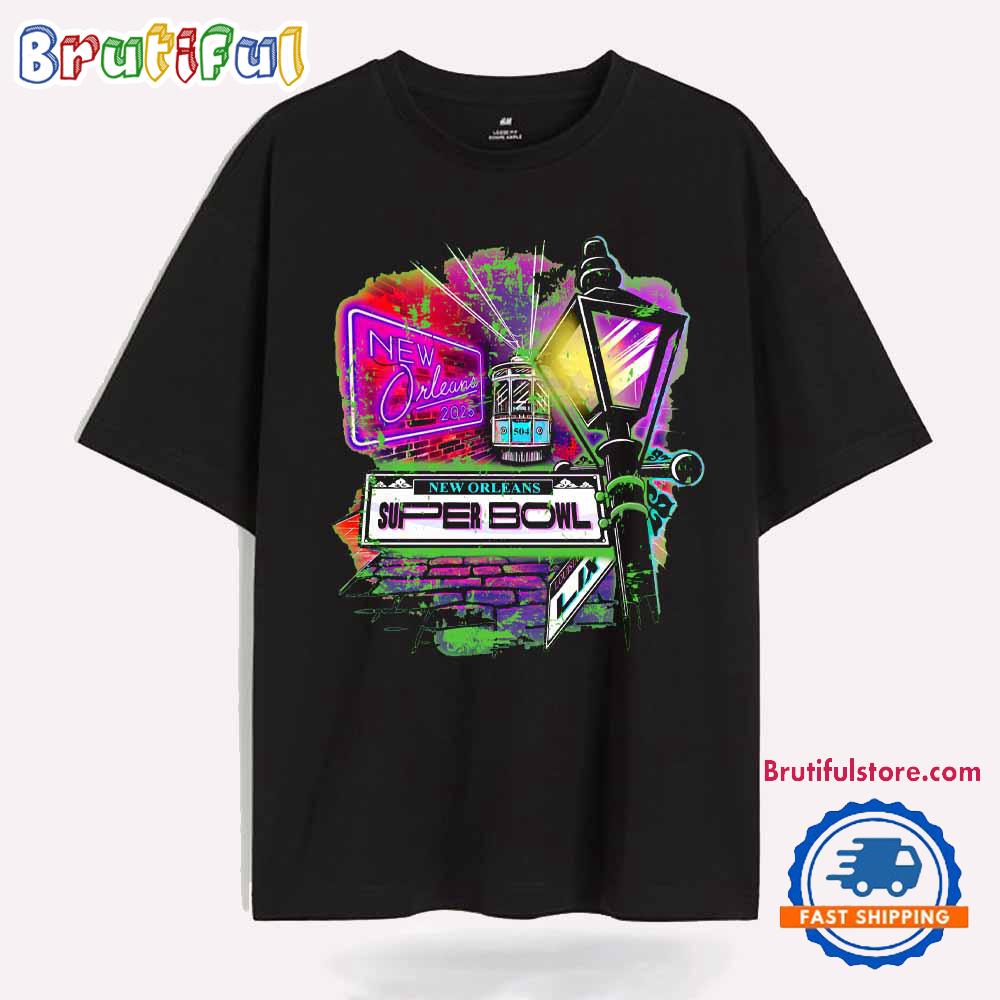Retro New Orleans 2025 Super Bowl Lix T Shirt
