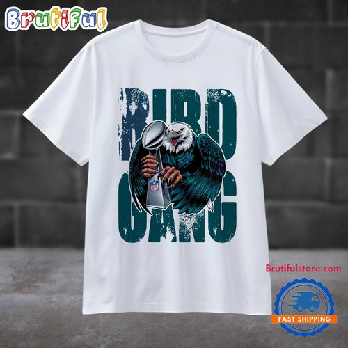 Retro Vintage Bird Gang Eagle Holding The Nfl Super Bowl Trophy T Shirt