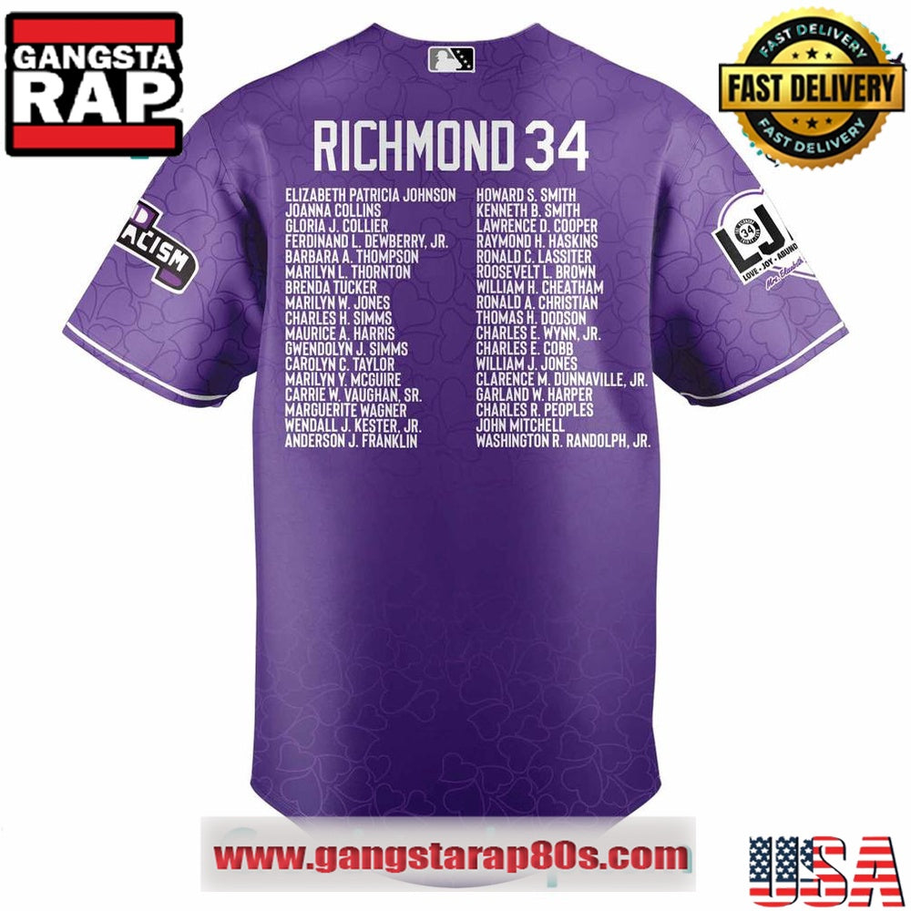 Richmond Flying Squirrels x Honoring the Richmond 34 2025 Special Edition Baseball Jersey