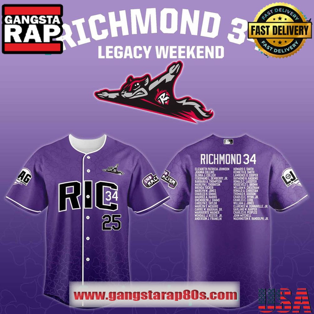Richmond Flying Squirrels x Honoring the Richmond 34 2025 Special Edition Baseball Jersey