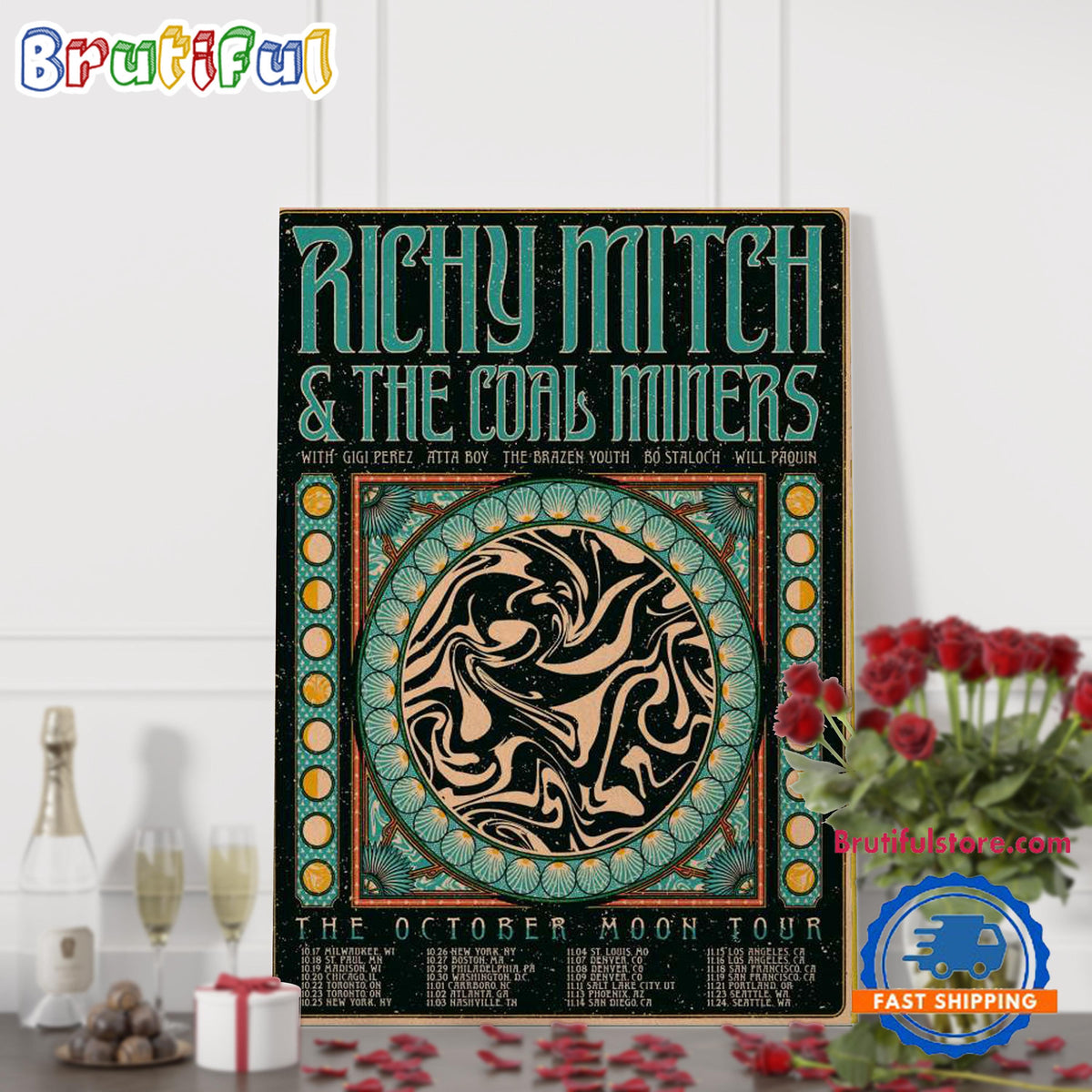 Richy Mitch &The Coal Miners The October Moon Tour 24 Poster Canvas Art