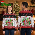 Rick And Morty Boston Red Sox Santa Hat White Ugly Christmas Sweater