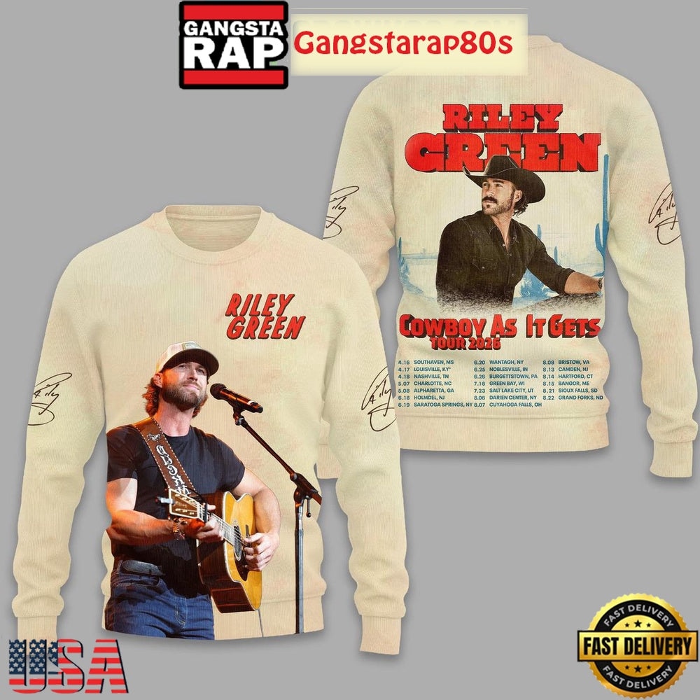 Riley Green Cowboys As It Gets Tour 2025 Sweatshirt