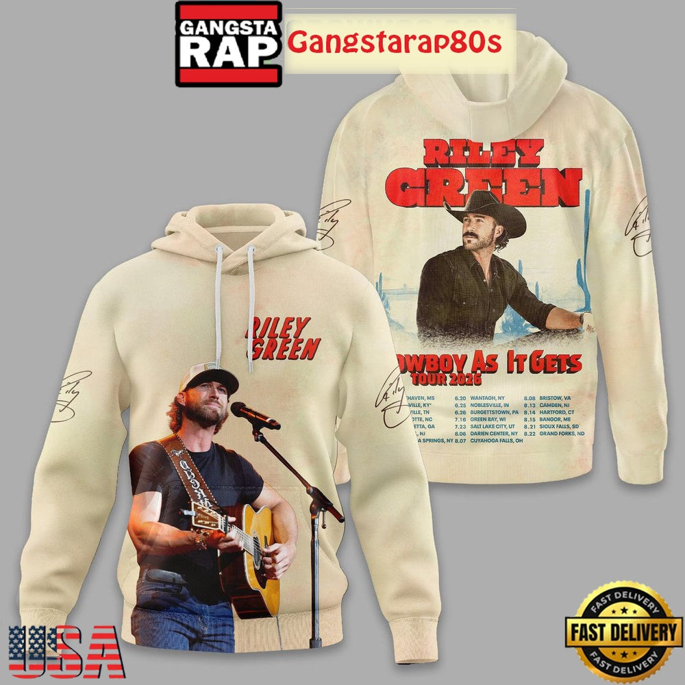 Riley Green Cowboys As It Gets Tour 2025 Unisex Hoodie