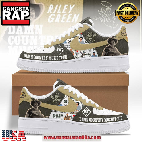 Riley Green Damn Country Music Tour Air Force 1 Running Sneakers Shoes
