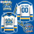 Roanoke Rail Yard Dawgs 2025 New Logo Custom White Hockey Jersey