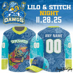Roanoke Rail Yard Dawgs x Stitch 2025 New Hockey Jersey