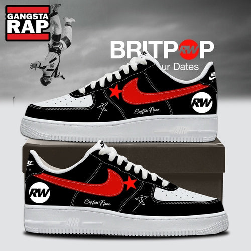 Robbie Williams BRITPOP World Tour 2026 Black Air Force 1 Shoes Sneakers , Music Trending Shoes