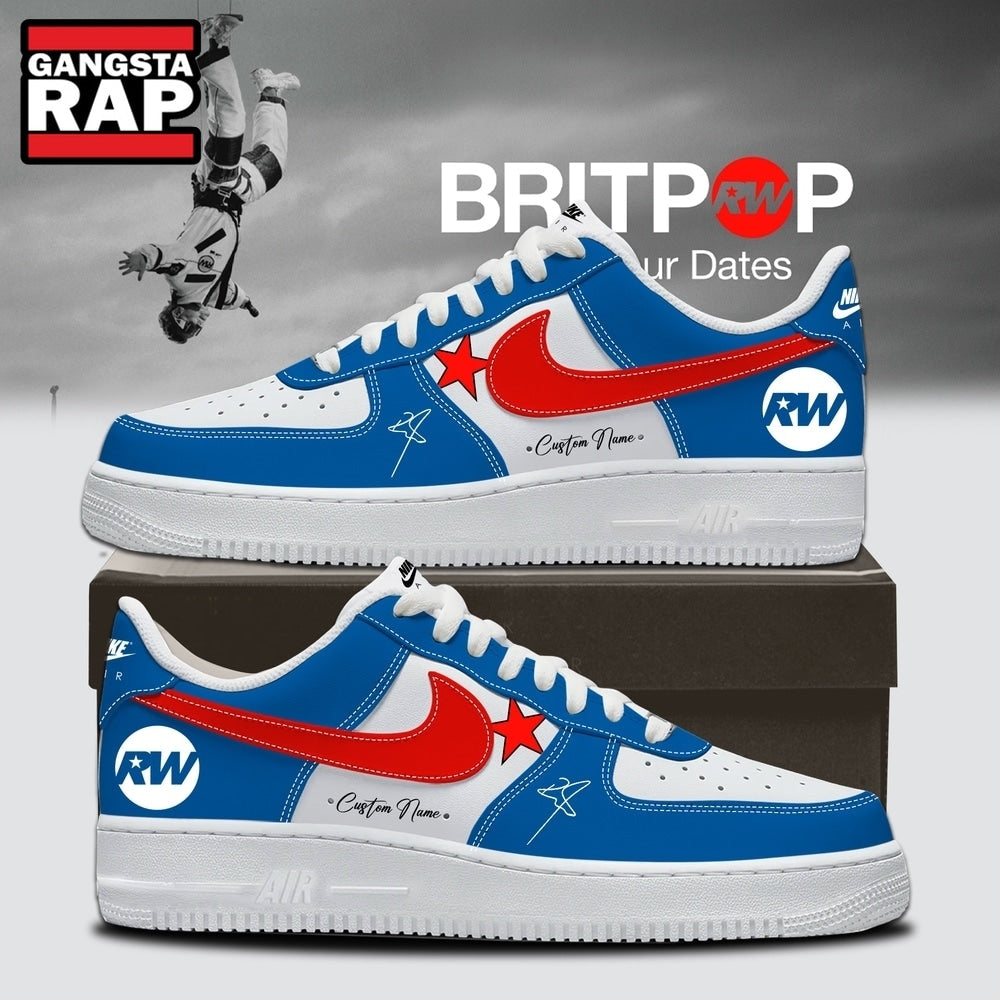 Robbie Williams BRITPOP World Tour 2026 Blue Air Force 1 Shoes Sneakers , Music Trending Shoes