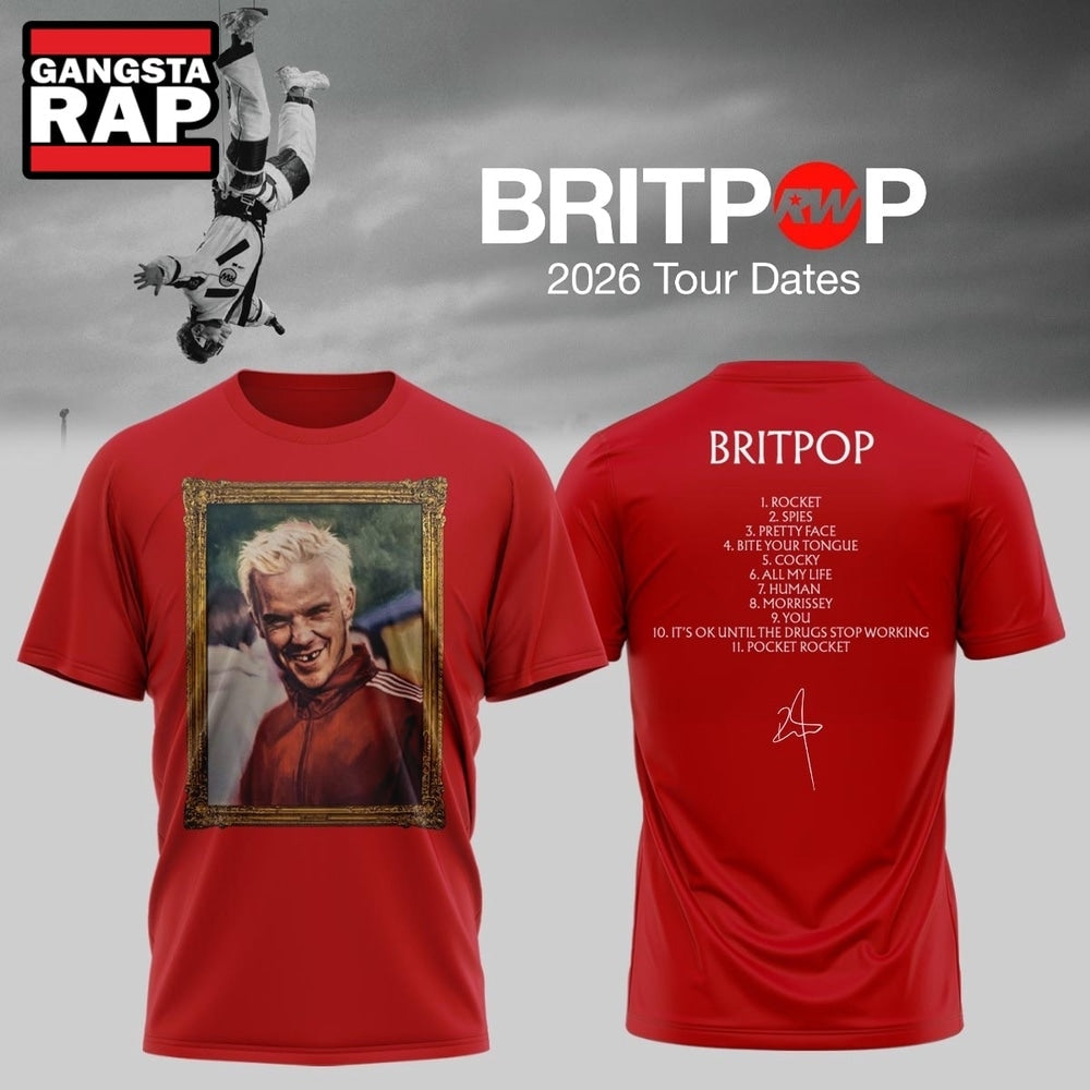 Robbie Williams BRITPOP World Tour 2026 New Design T Shirt , Music Trending 3D Shirt