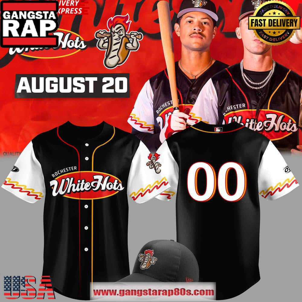 Rochester Red Wings White Hots August 20 Custom Number Baseball Jersey Shirt