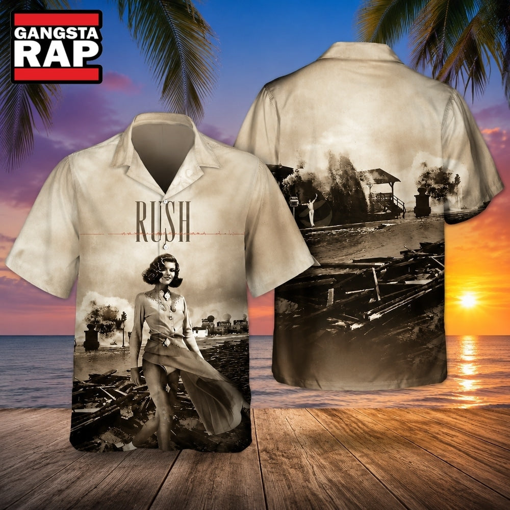 Rock Band Rush Permanent Waves Hawaiian Shirt , Music Hawaiian Shirt