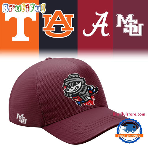 Rocket City Trash Pandas 2025 Logo Team New Design Red Baseball Cap