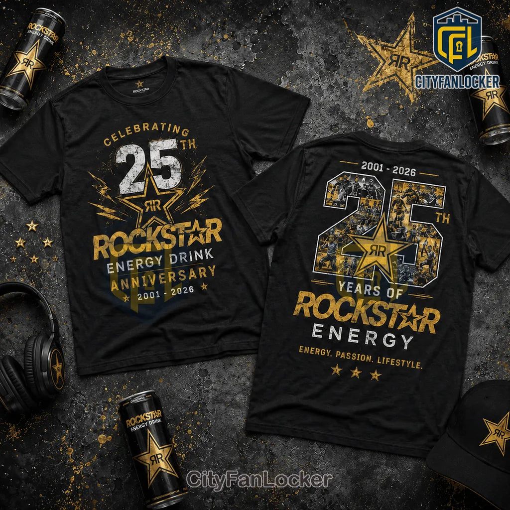 Rockstar Energy 25th Anniversary Vintage Black T-Shirt