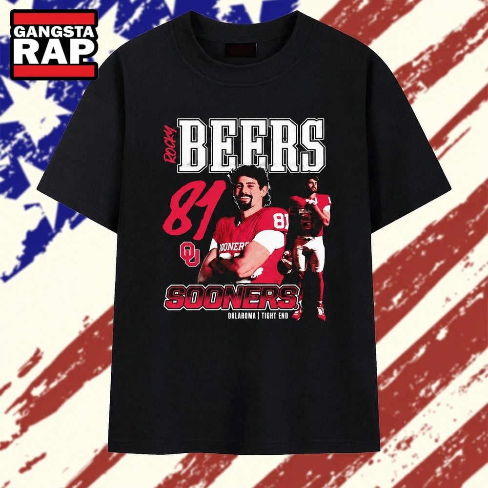 Rocky Beers 81 Oklahoma Sooners Tight End T Shirt