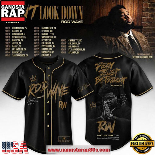 Rod Wave Don’t Look Down Tour 2026 Exclusive Baseball Jersey