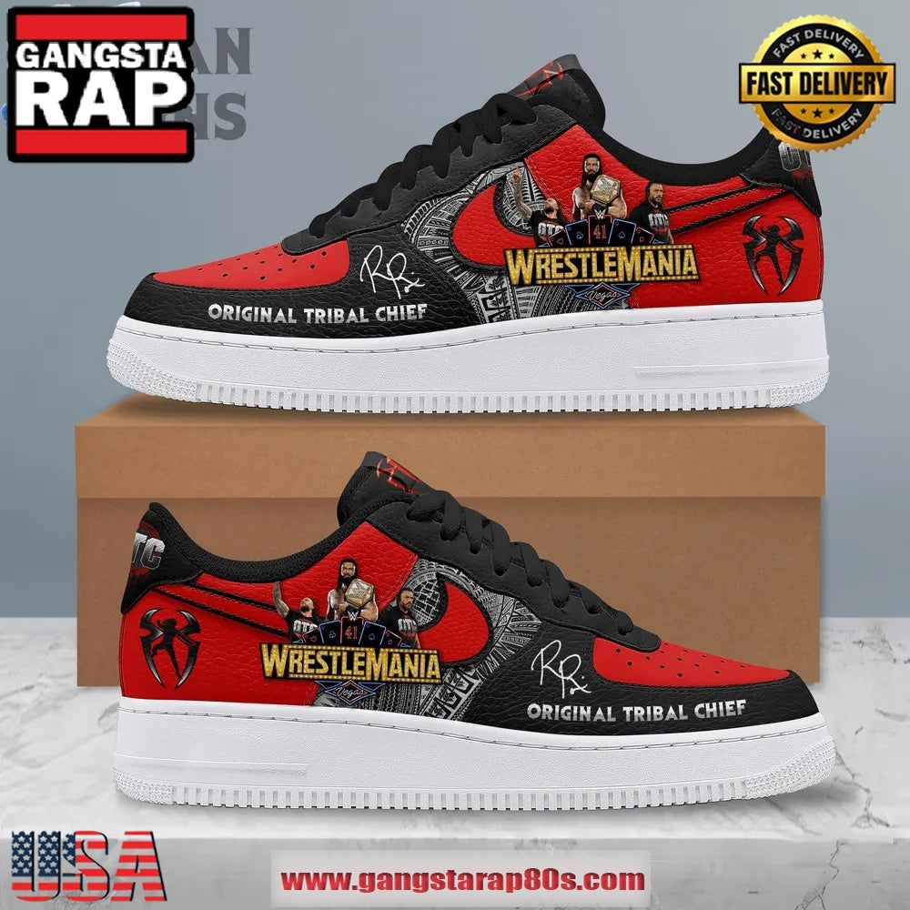 Roman Reigns WrestleMania 41 OTC Air Force 1 Running Sneakers Shoes
