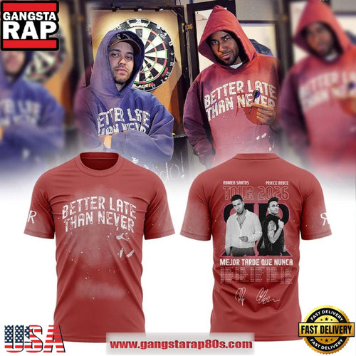 Romeo Santos and Prince Royce Better Late Than Never 2026 Tour All Over Print T Shirt