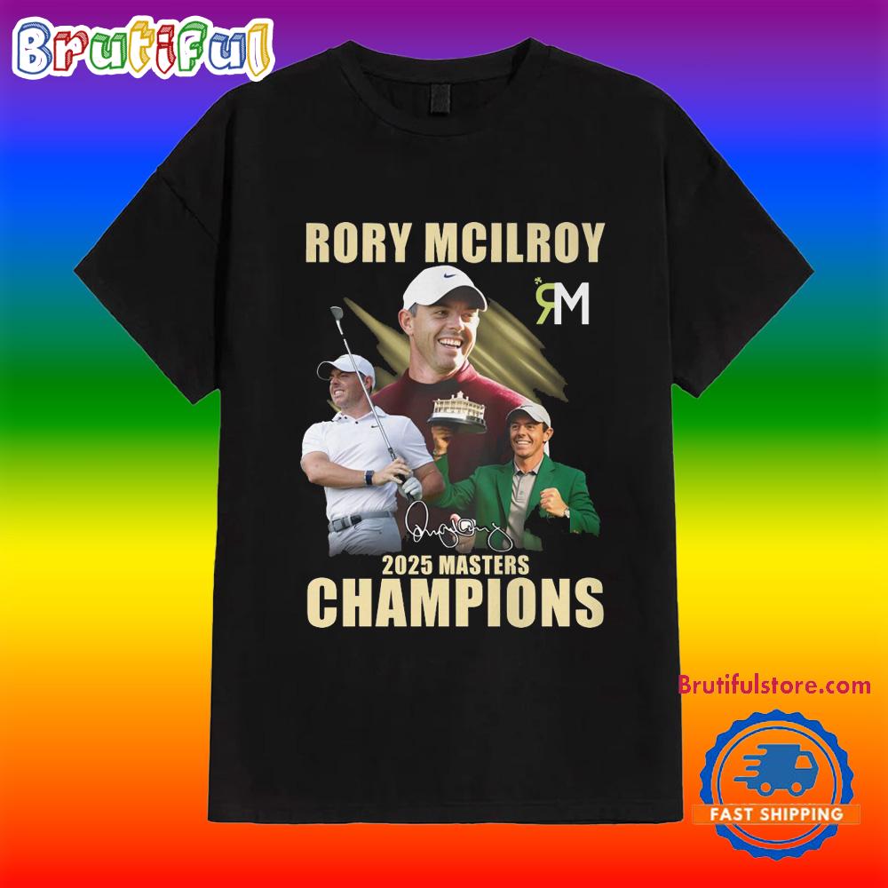 Rory Mcilroy The Master Tournament 2025 Champions Signature T Shirt