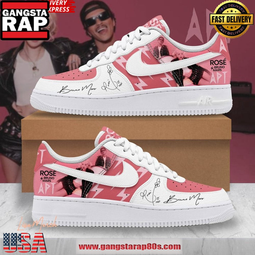 Ros? & Bruno Mars APT Limited Edition Air Force 1 Sneakers Shoes