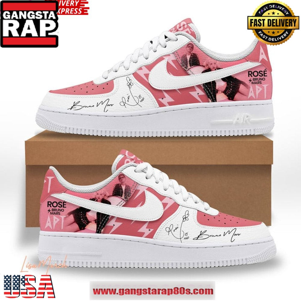 Ros? & Bruno Mars APT Limited Edition Air Force 1 Sneakers Shoes