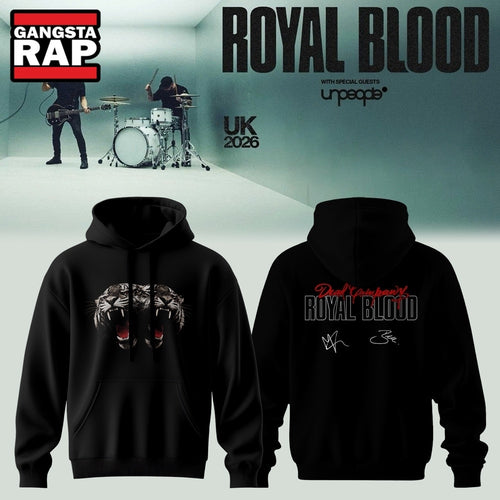 Royal Blood UK Tour 2026 Limited Edition Signature Black Hoodie T-Shirt