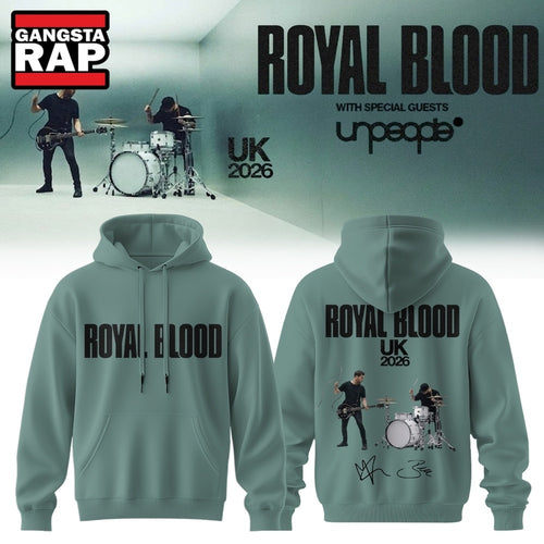 Royal Blood UK Tour 2026 Limited Edition Signature Hoodie T-Shirt
