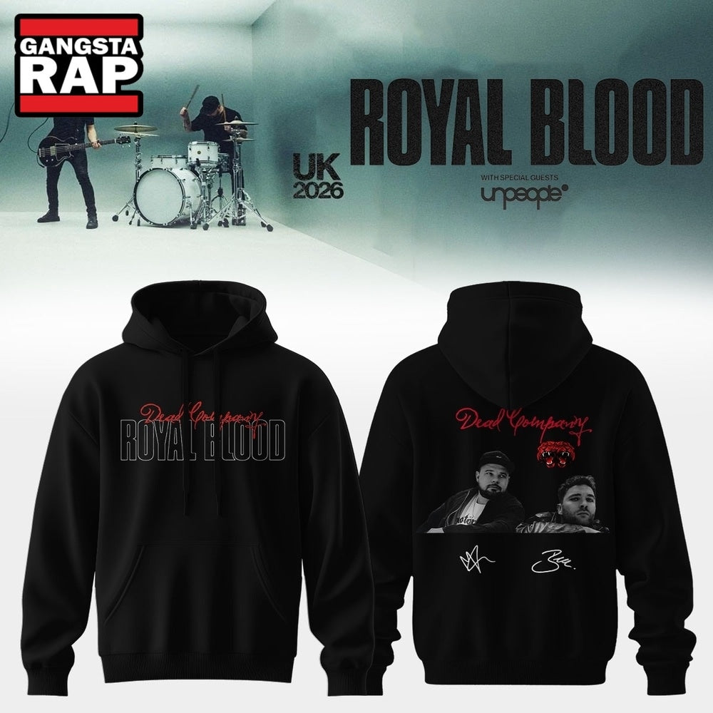 Royal Blood UK Tour 2026 Signature Limited Edition Hoodie T-Shirt