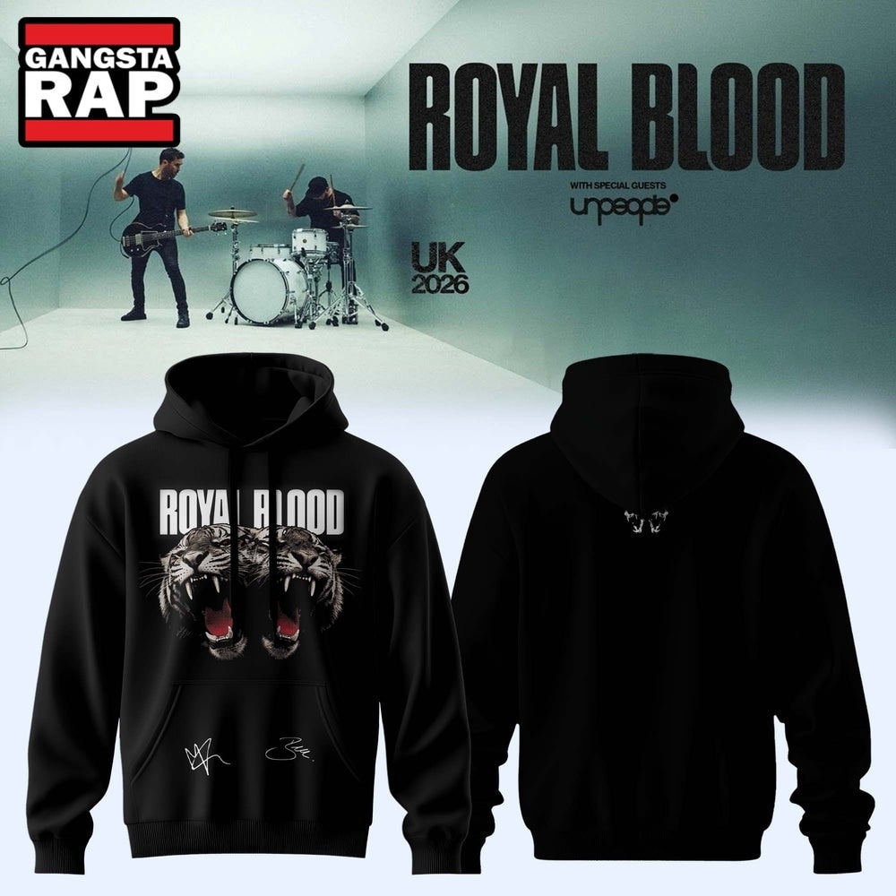Royal Blood UK Tour 2026 Signed Black Hoodie T-Shirt
