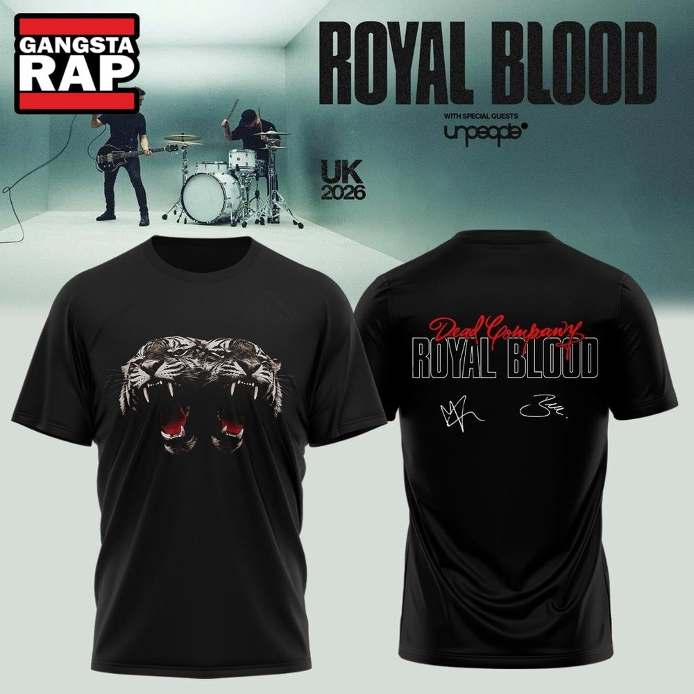 Royal Blood UK Tour 2026 Signed Black Hoodie T-Shirt