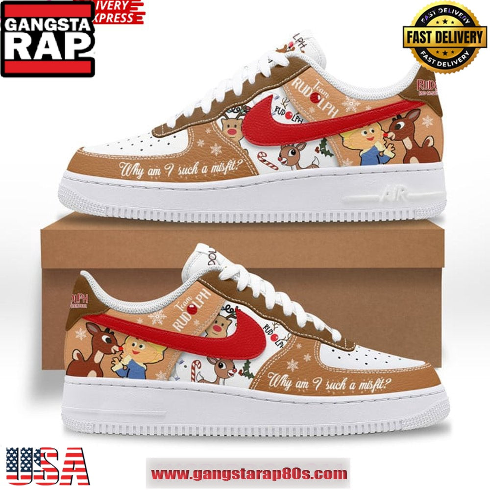 Rudolph The Red-Nosed Reindeer Christmas Limited Air Force 1 Running Sneakers