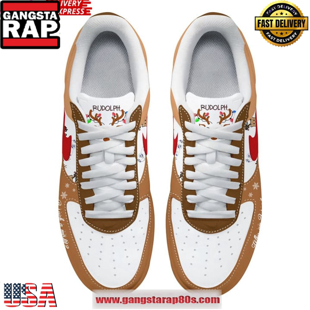 Rudolph The Red-Nosed Reindeer Christmas Limited Air Force 1 Running Sneakers